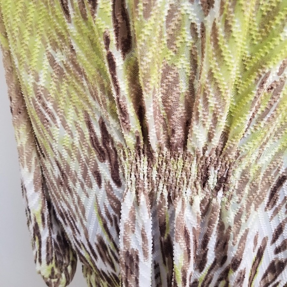 Tanjay Green, Brown Button Down Textured Sheer Top - Picture 5 of 6